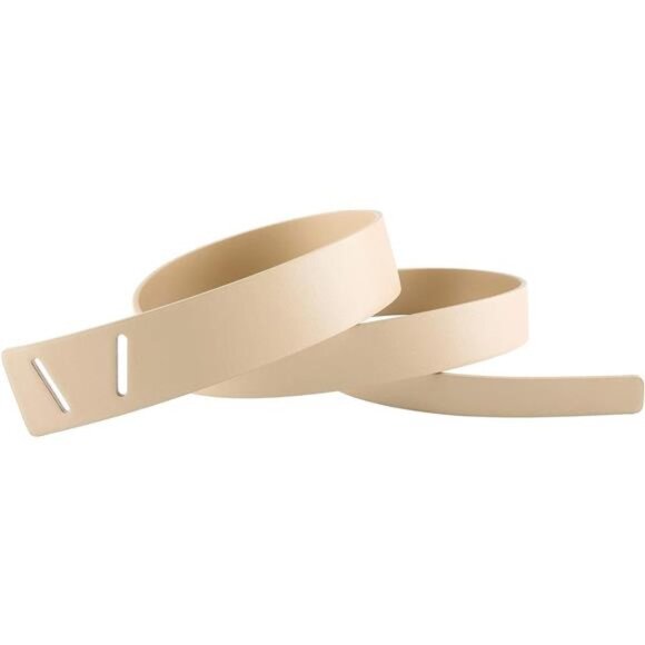 Women Fashion Knot Belt for Dress Jeans Cowhide PU Leather - Beige main image 5